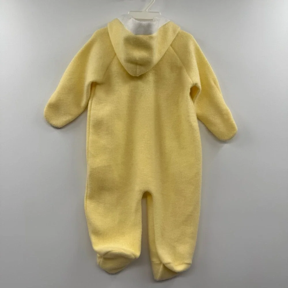Baby vintage carters one piece sleeper mittens size 0-6 months bunnies yellow